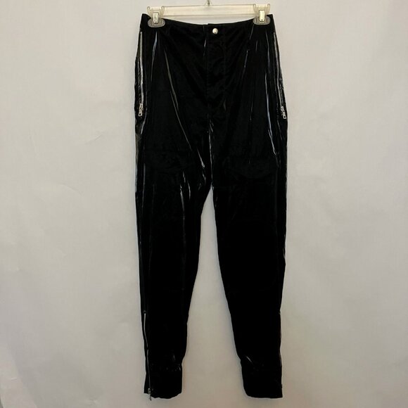RtA Womens Harlan Pilot Pants XS Flux Black Faux Patent Leather Glossy NWT $325 - Picture 6 of 16